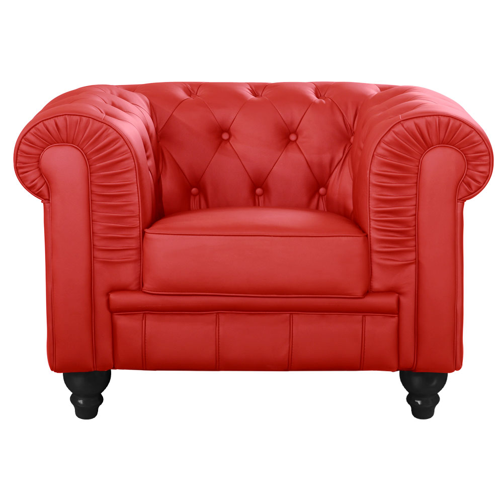 Grand fauteuil Chesterfield - Sessel Rot