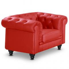 Grand fauteuil Chesterfield - Sessel Rot