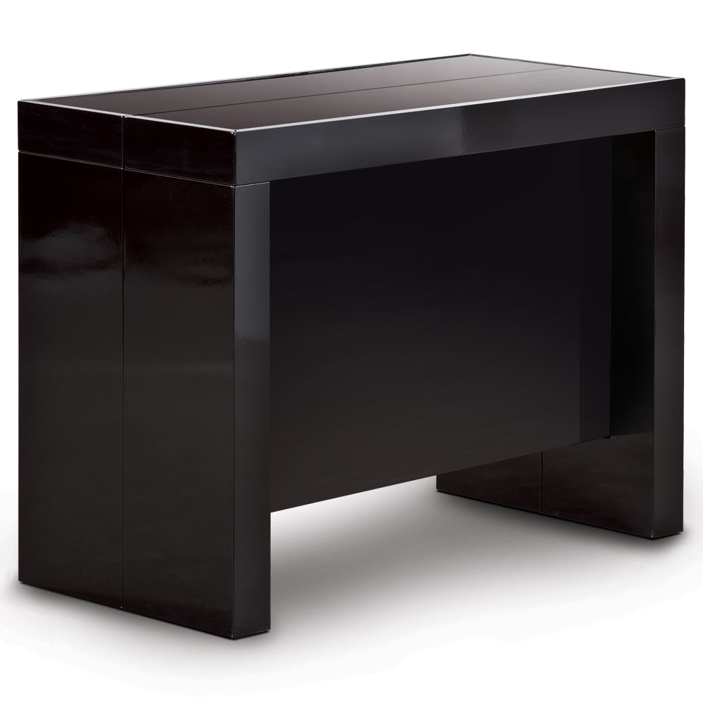 Table-console extensible laquée noir Pandore