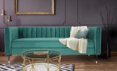 Djulian 3-Sitzer Sofa mit Samtbezug Grün