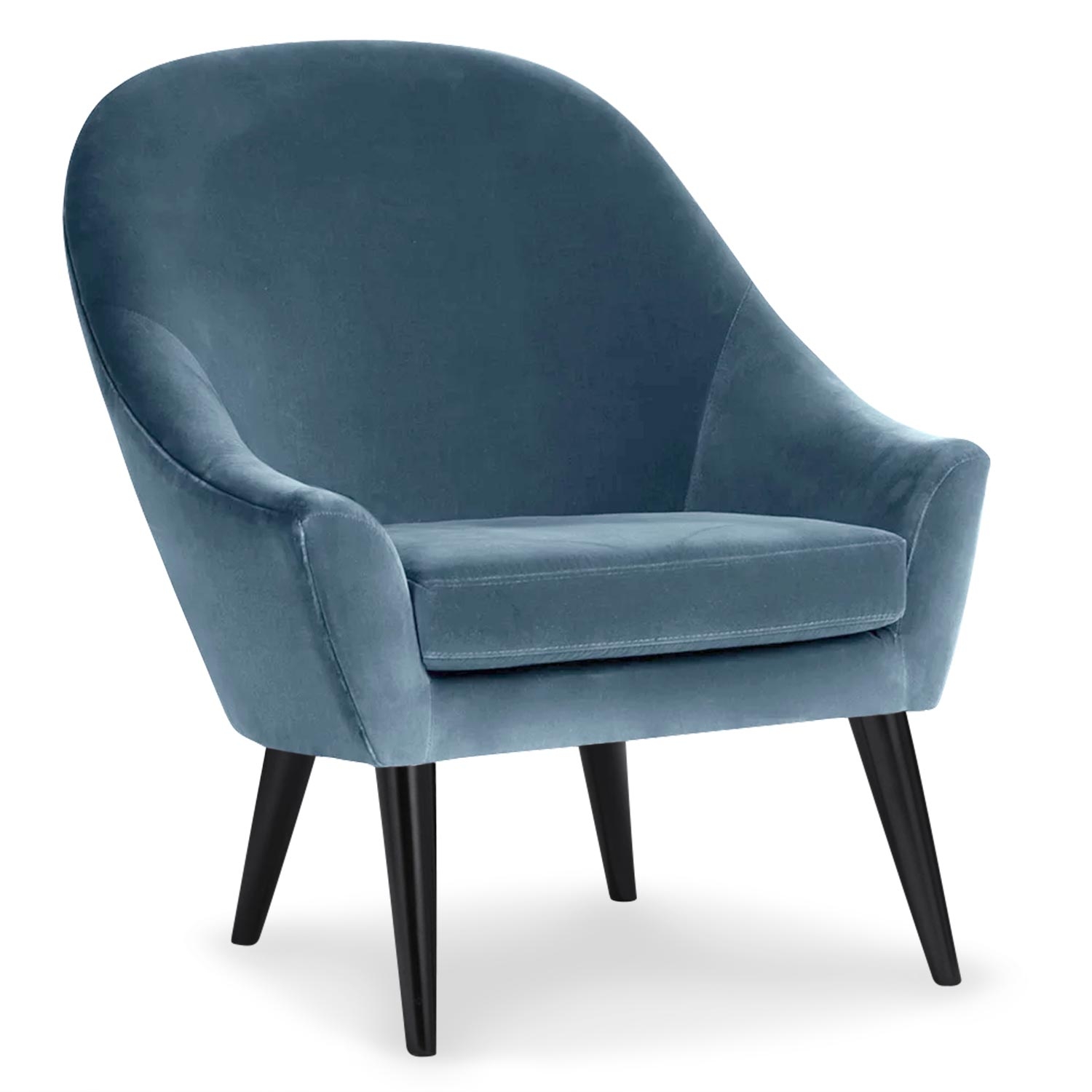 Dakota Skandinavischer Sessel mit Samtbezug Blau