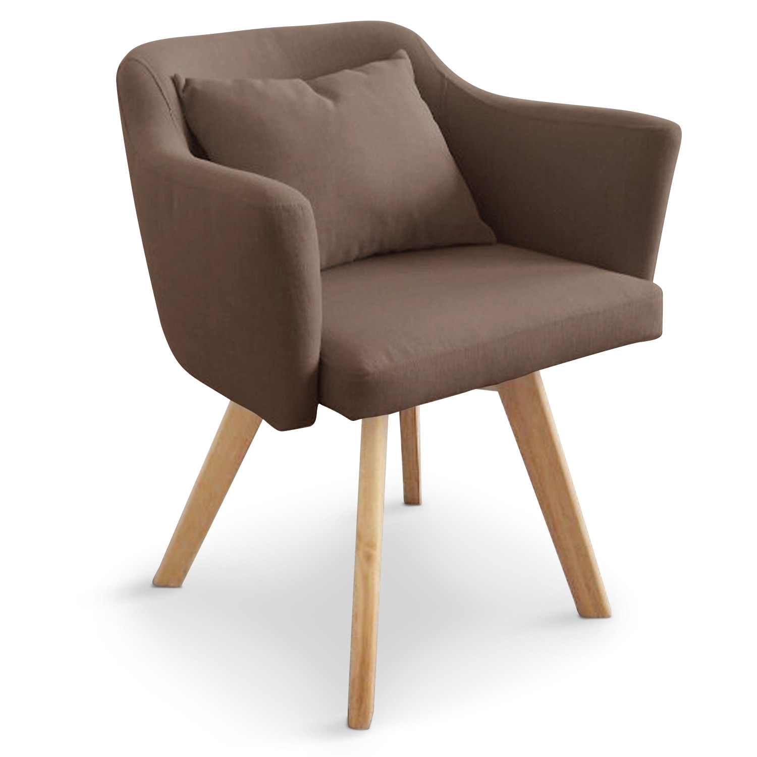 Dantes Skandinavischer Stuhl / Sessel mit Stoffbezug Taupe