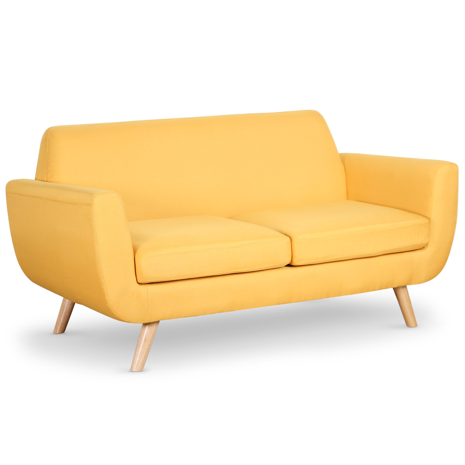 Danube Skandinavisches 2-Sitzer Sofa mit Stoffbezug Gelb