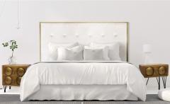 Tête de lit Donna 140 cm Velours Blanc 