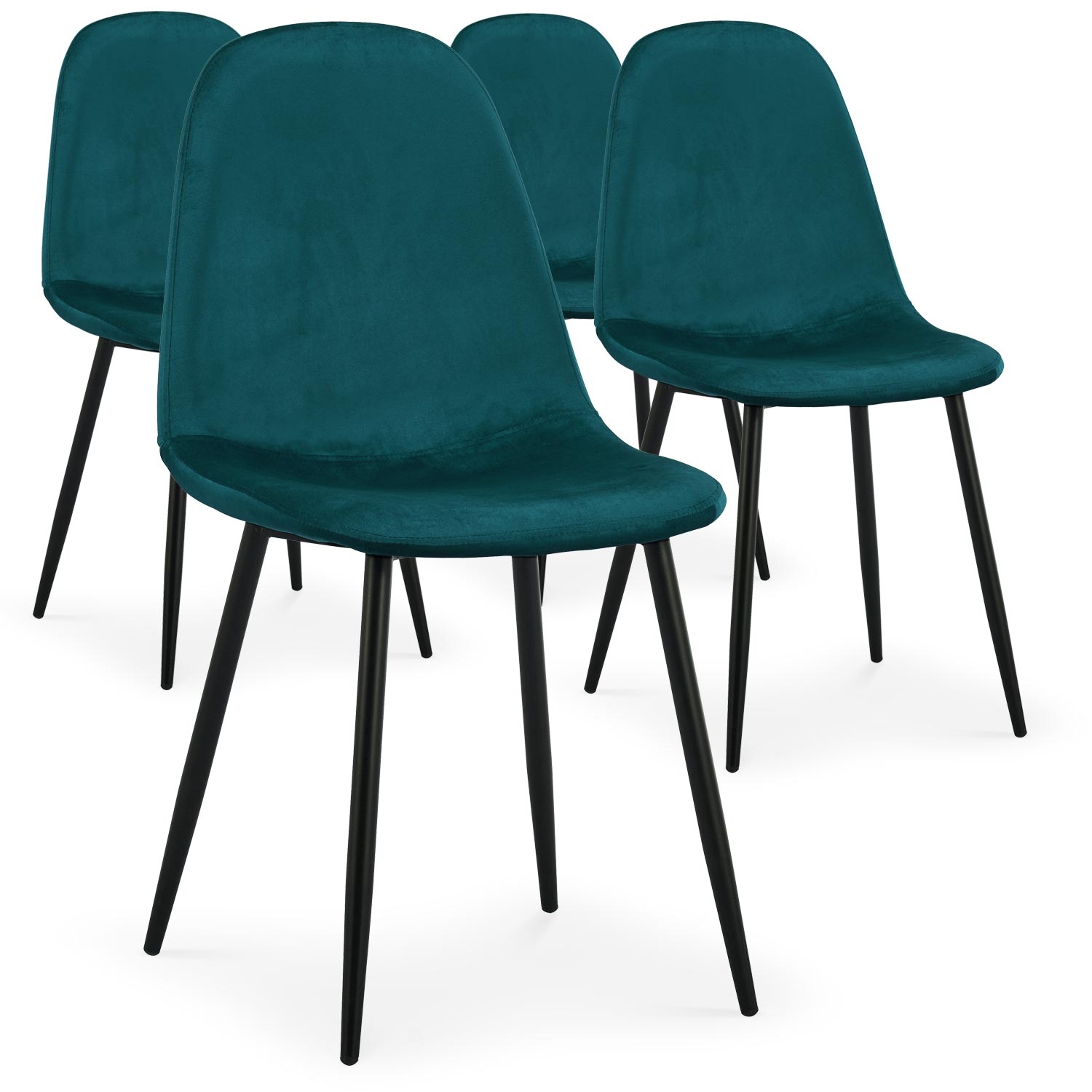 Gao Set mit 4 Stühlen Samtbezug Grün