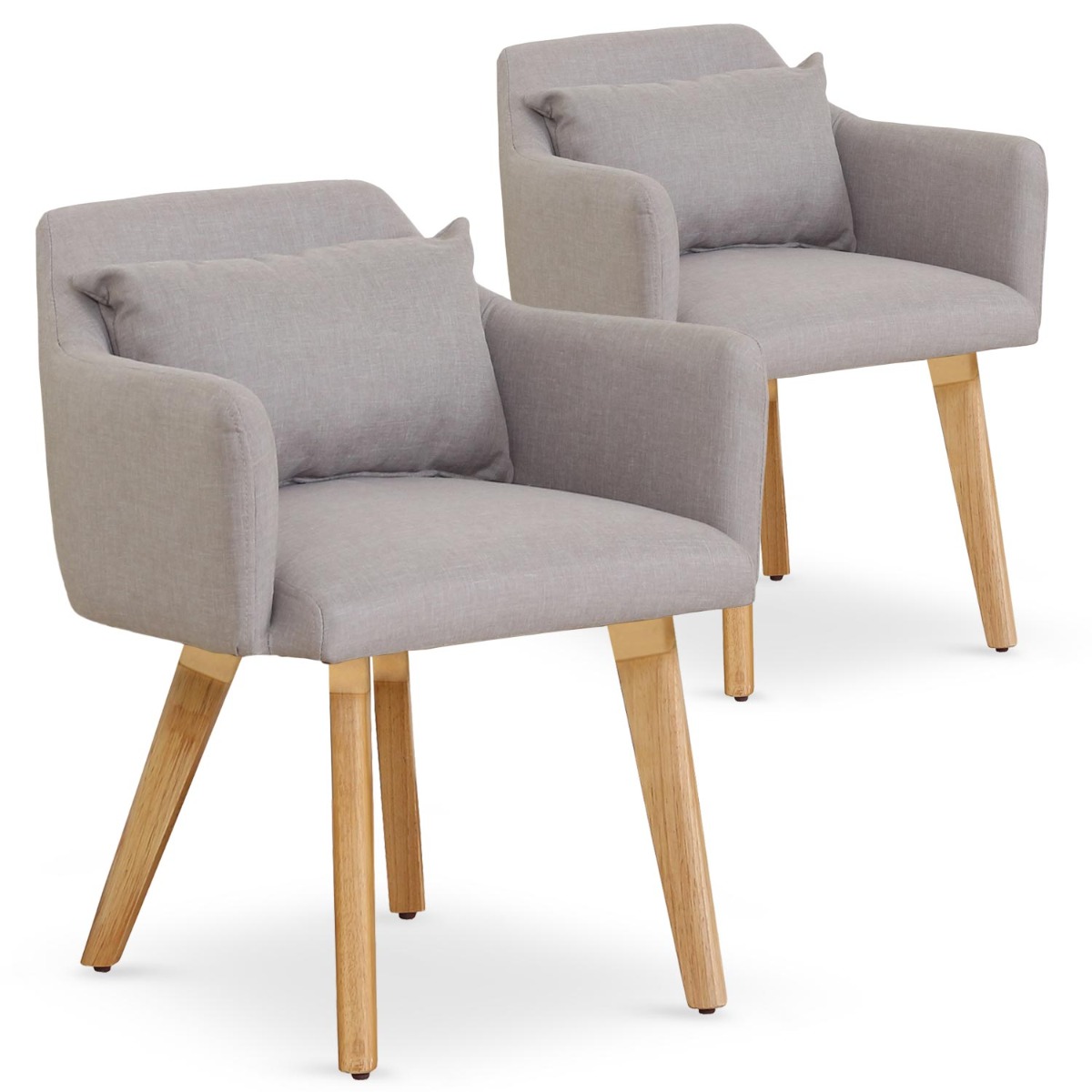 Gybson Set mit 2 Sesseln im skandinavischen Stil mit Stoffbezug Beige