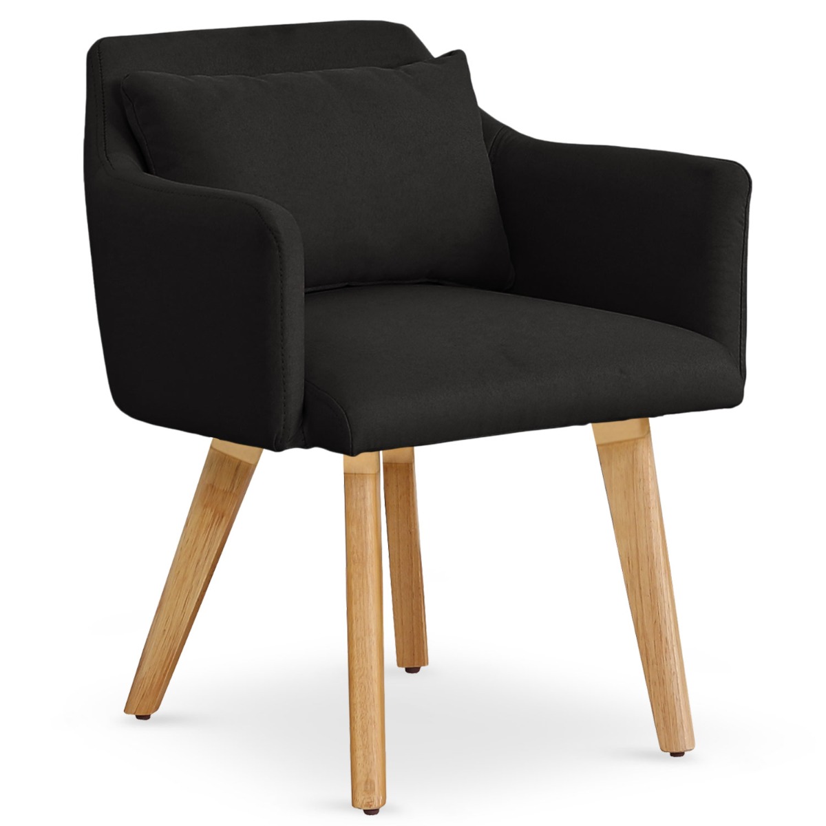 Gybson Skandinavischer Stuhl / Sessel mit Stoffbezug Schwarz