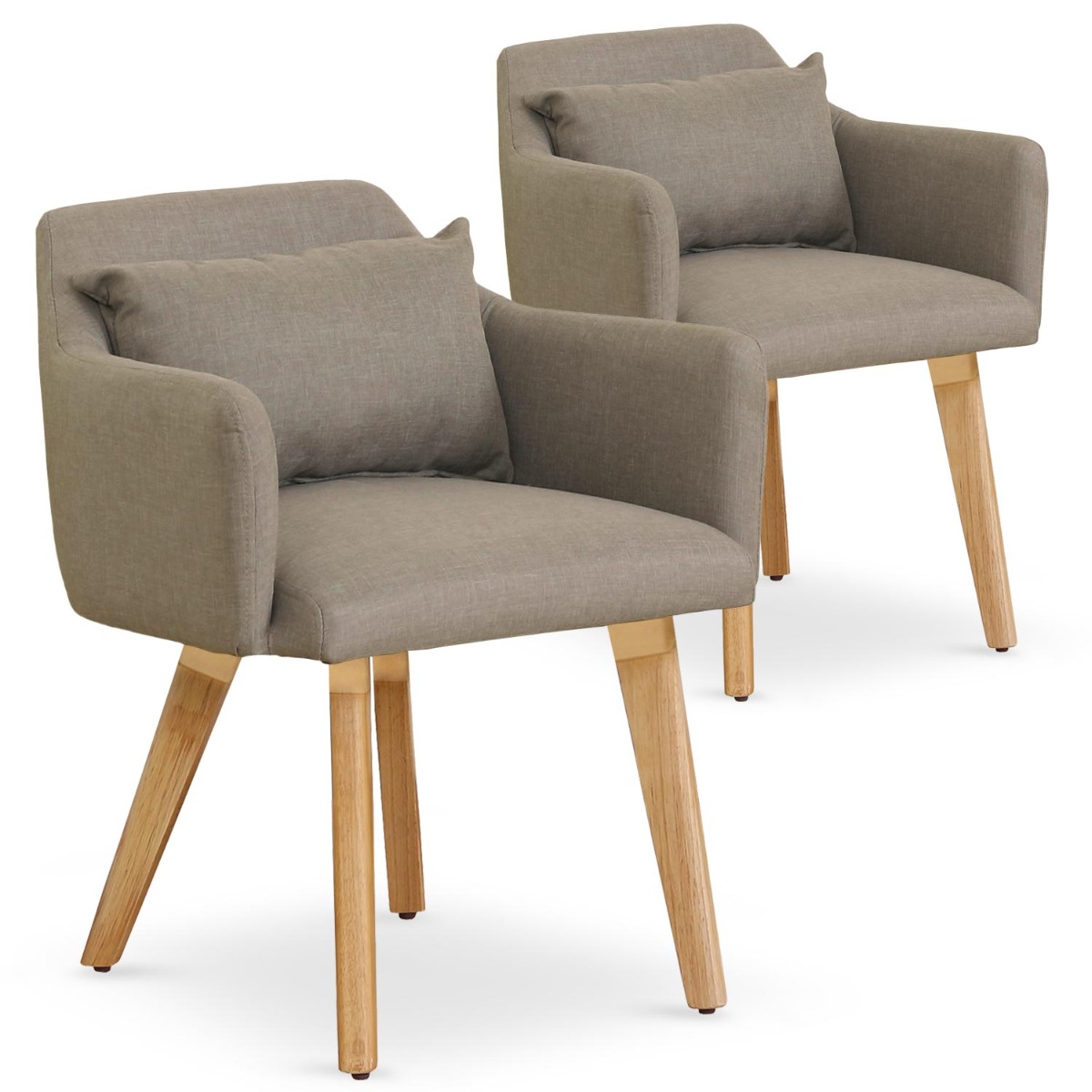 Gybson Set mit 2 Sesseln im skandinavischen Stil mit Stoffbezug Taupe