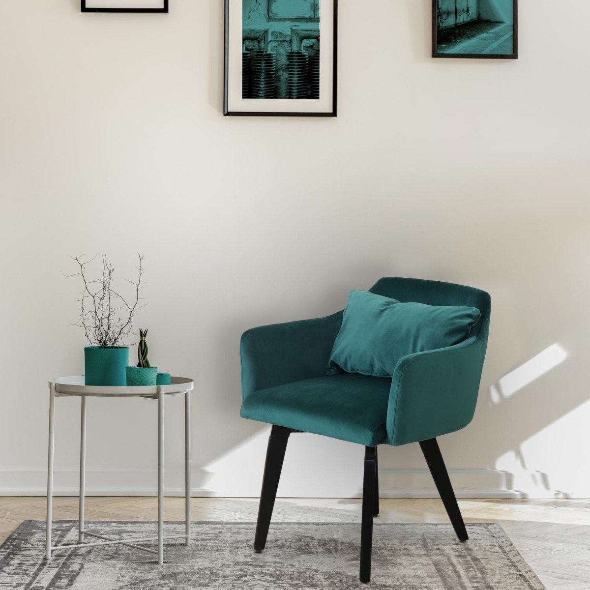 Gybson Set mit 20 Sesseln im skandinavischen Stil mit Samtbezug Grün
