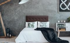 Luxor Kopfteil Bett 140cm mit Kunstlederbezug Braun