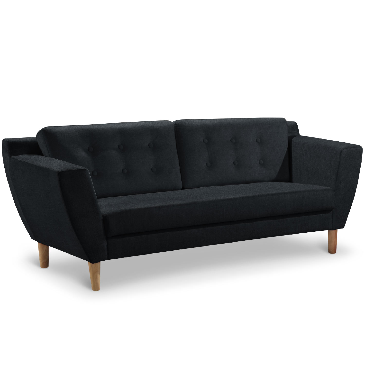 Gibus 3-Sitzer Sofa mit Stoffbezug Schwarz