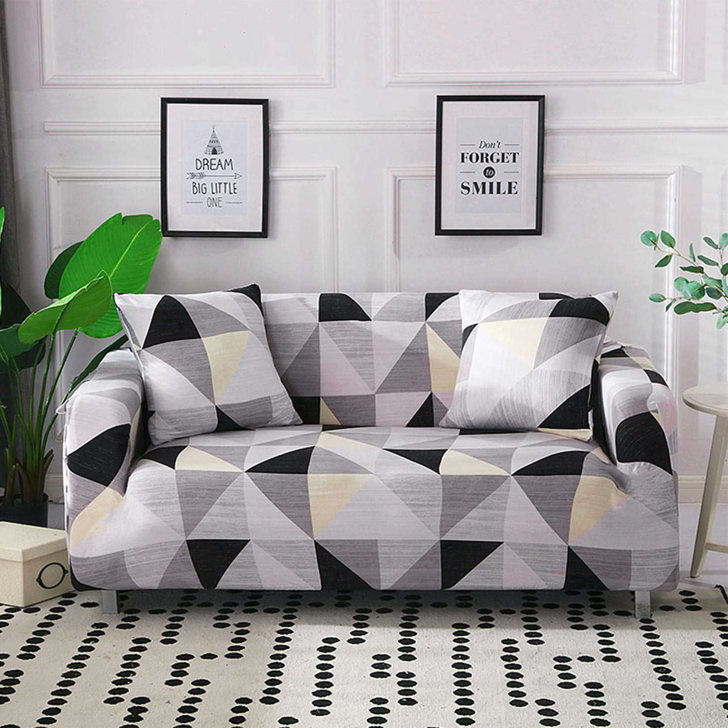 Stretch Sofabezug Decoprotect Geometric 3-Sitzer Annabella