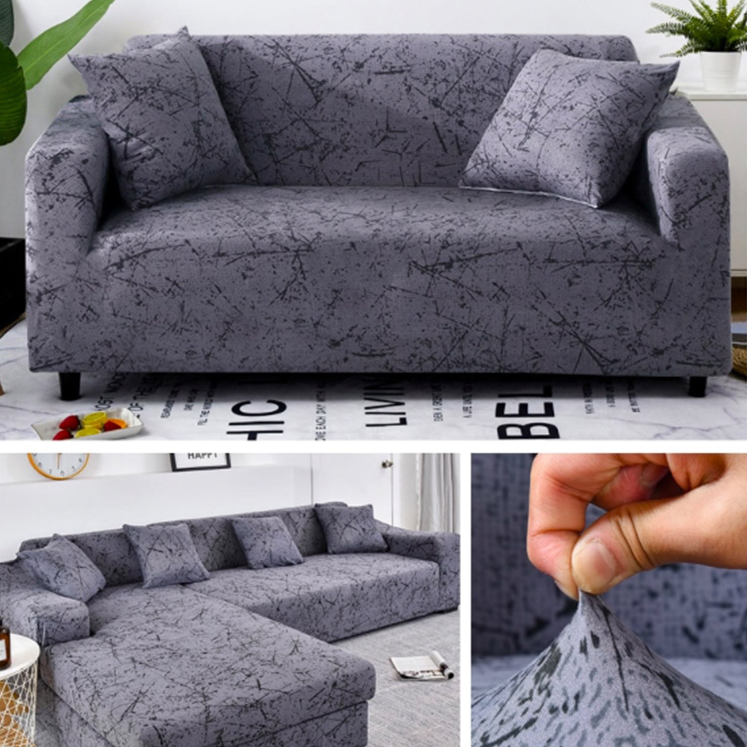 Stretch Sofabezug Decoprotect Motiv 3-Sitzer Andromede