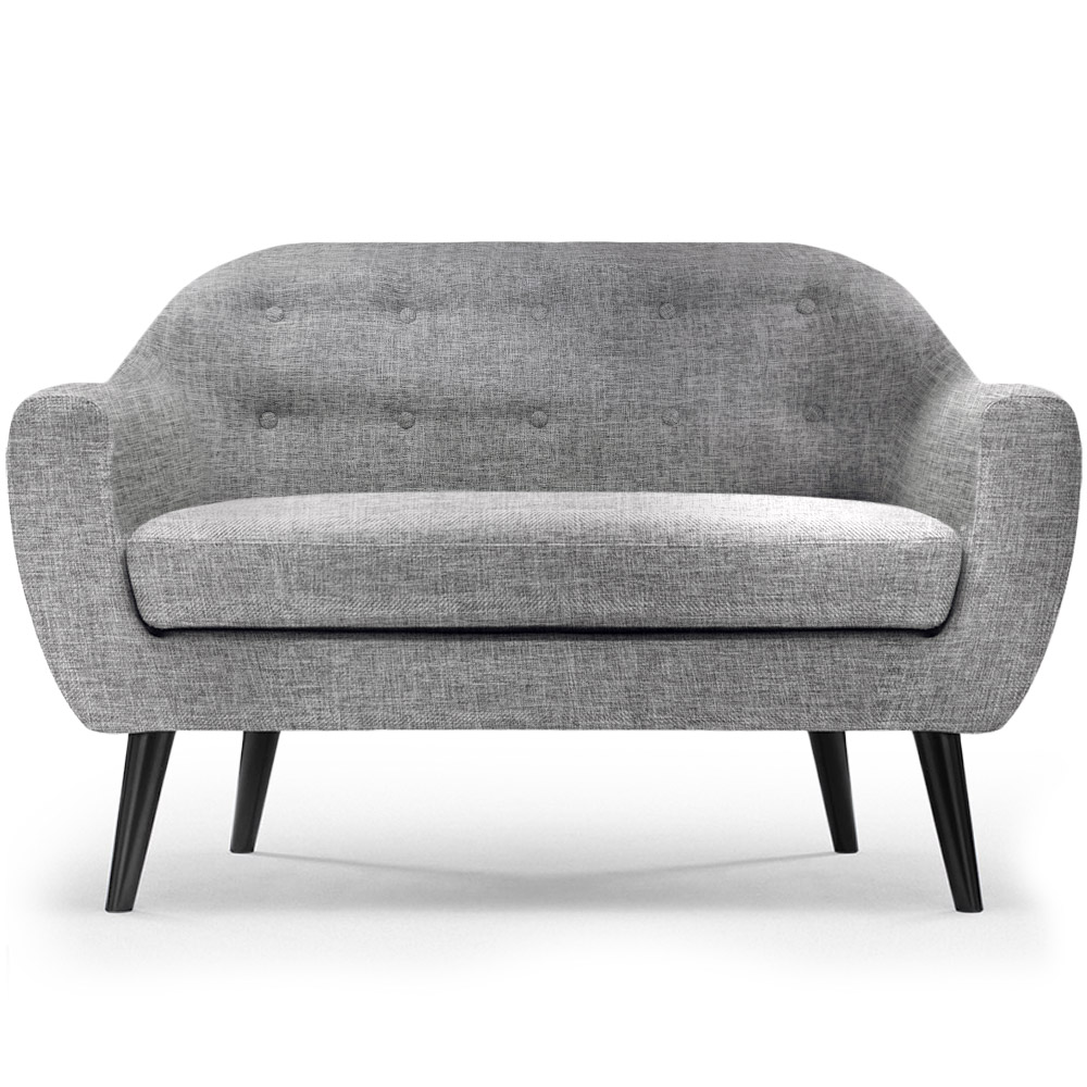 Fidelio Skandinavisches 2-Sitzer Sofa mit Stoffbezug Hellgrau