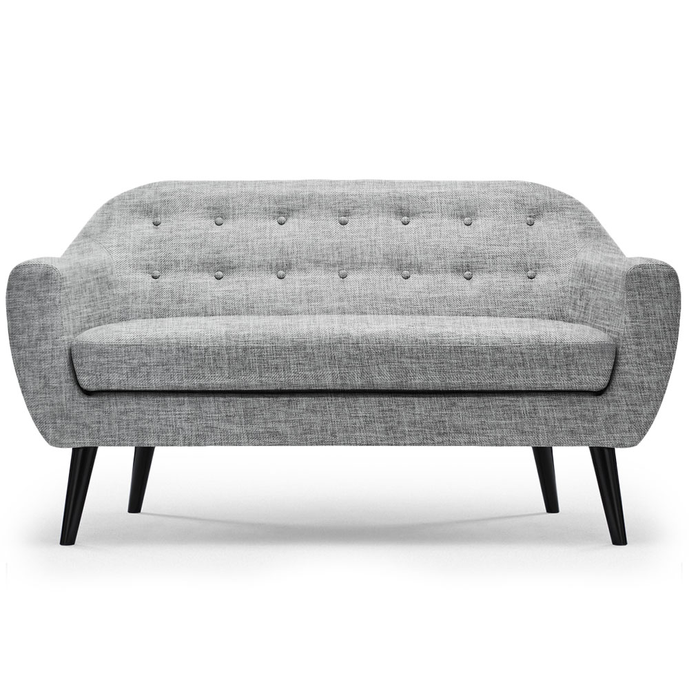 Fidelio Skandinavisches 3-Sitzer Sofa mit Stoffbezug Hellgrau