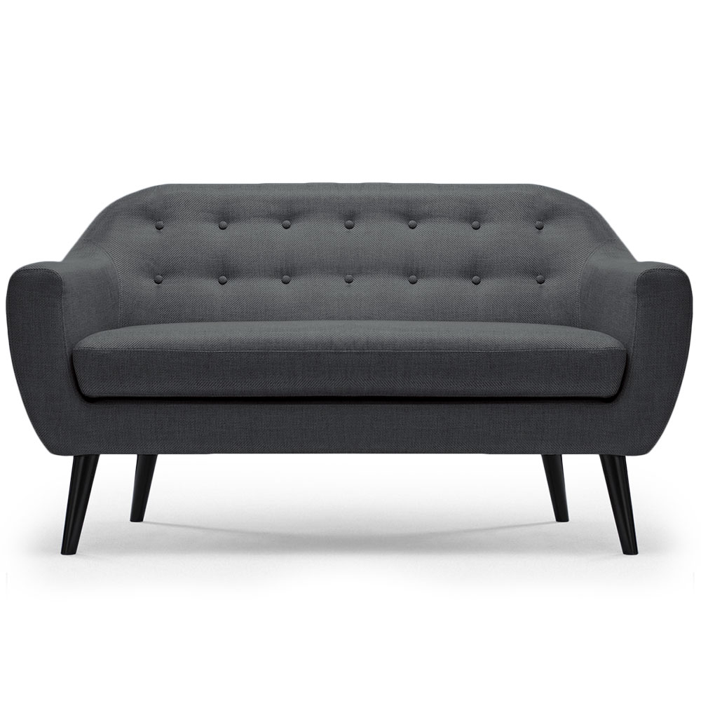 Fidelio Skandinavisches 3-Sitzer Sofa mit Stoffbezug Grau