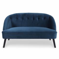 Ioan 2-Sitzer Sofa mit Samtbezug Blau