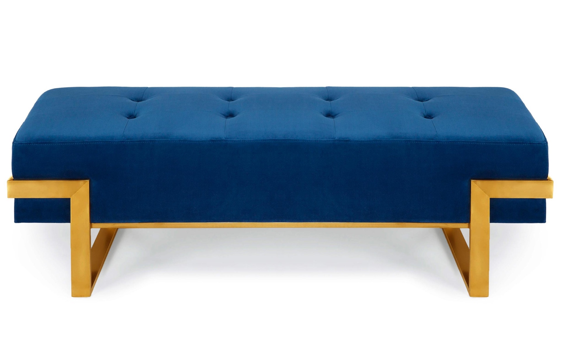Banquette Istanbul Velours Bleu Pieds Or
