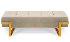 Banquette Istanbul Velours Taupe Pieds Or