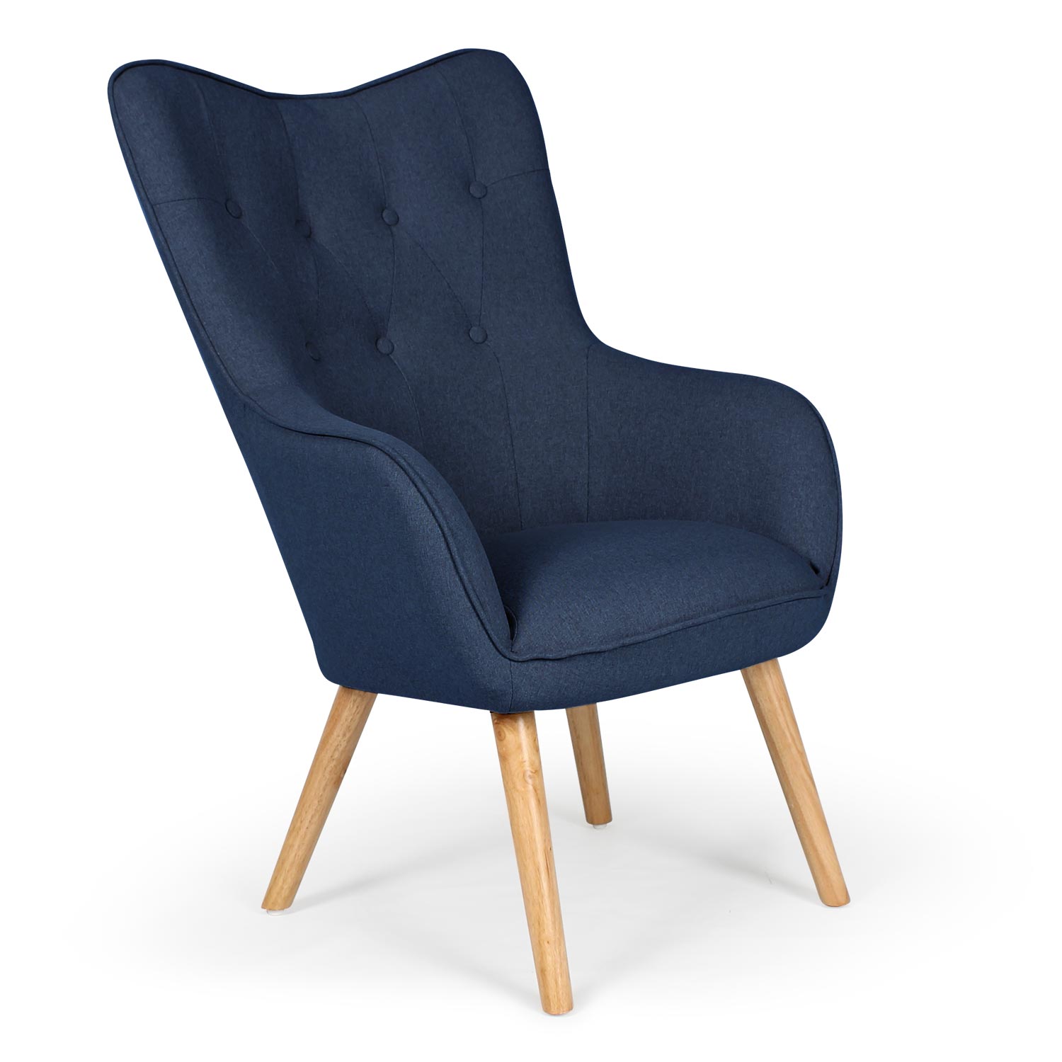 Klarys Skandinavischer Sessel mit Stoffbezug Blau