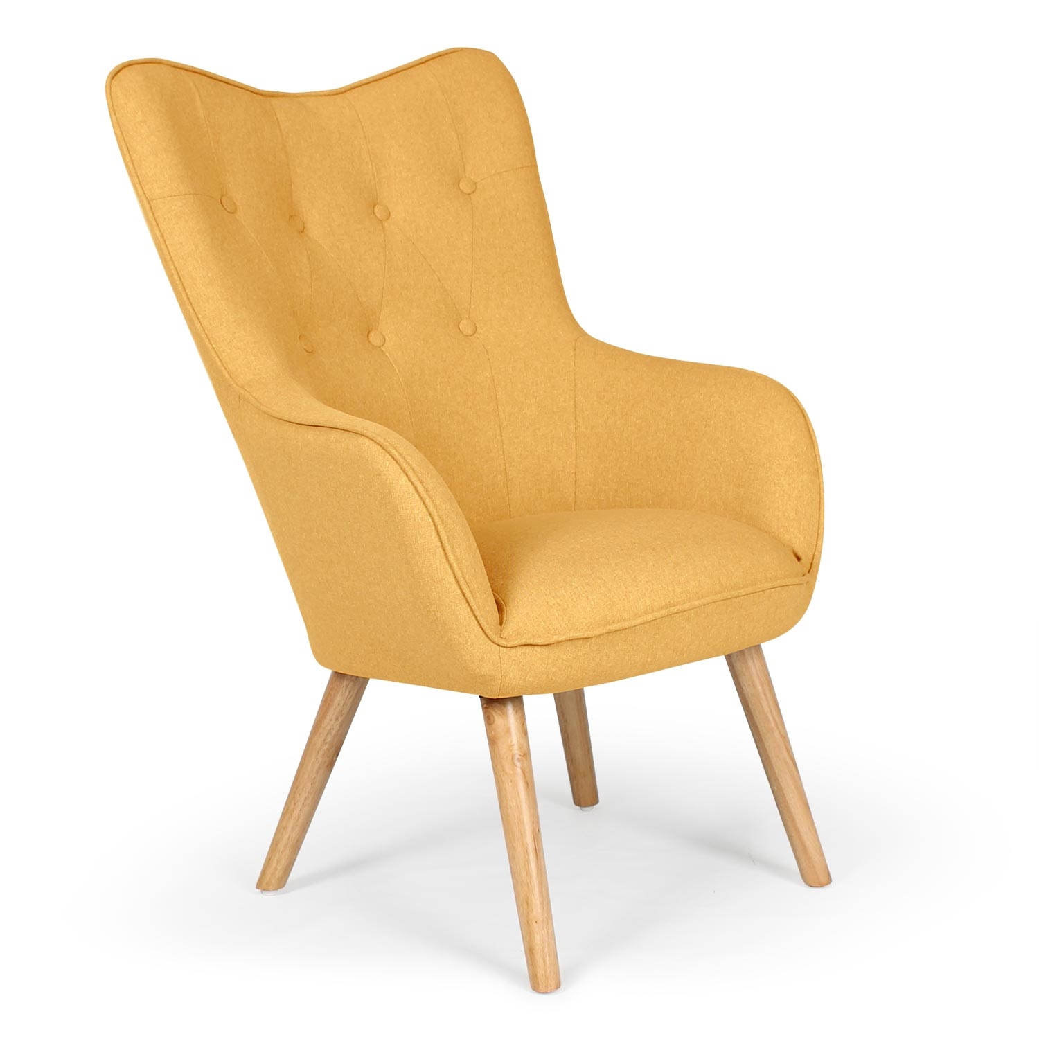 Klarys Skandinavischer Sessel mit Stoffbezug Gelb