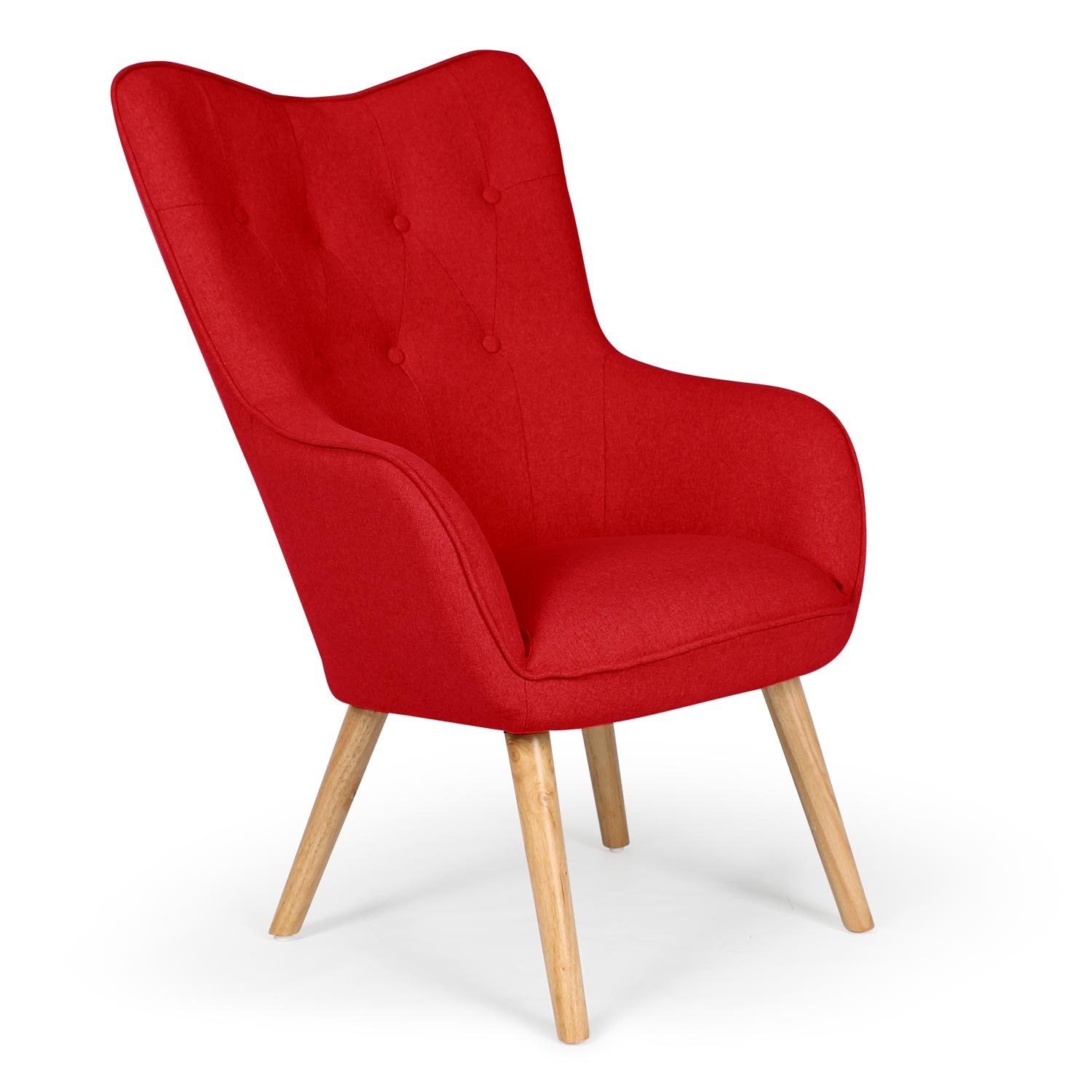 Klarys Skandinavischer Sessel mit Stoffbezug Rot