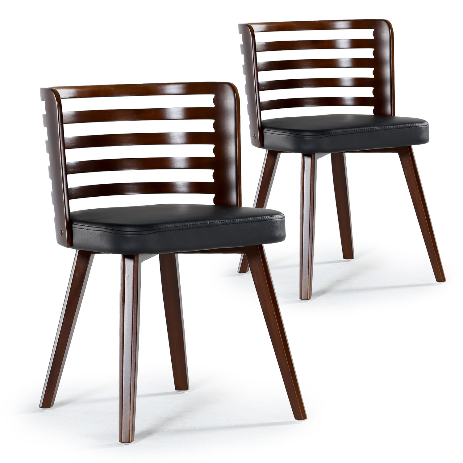 Koxy Set mit 2 Skandinavischen Stühlen Haselnuss & Schwarz