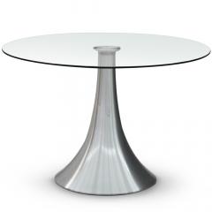 Table ronde Equinox avec pied en métal brossé