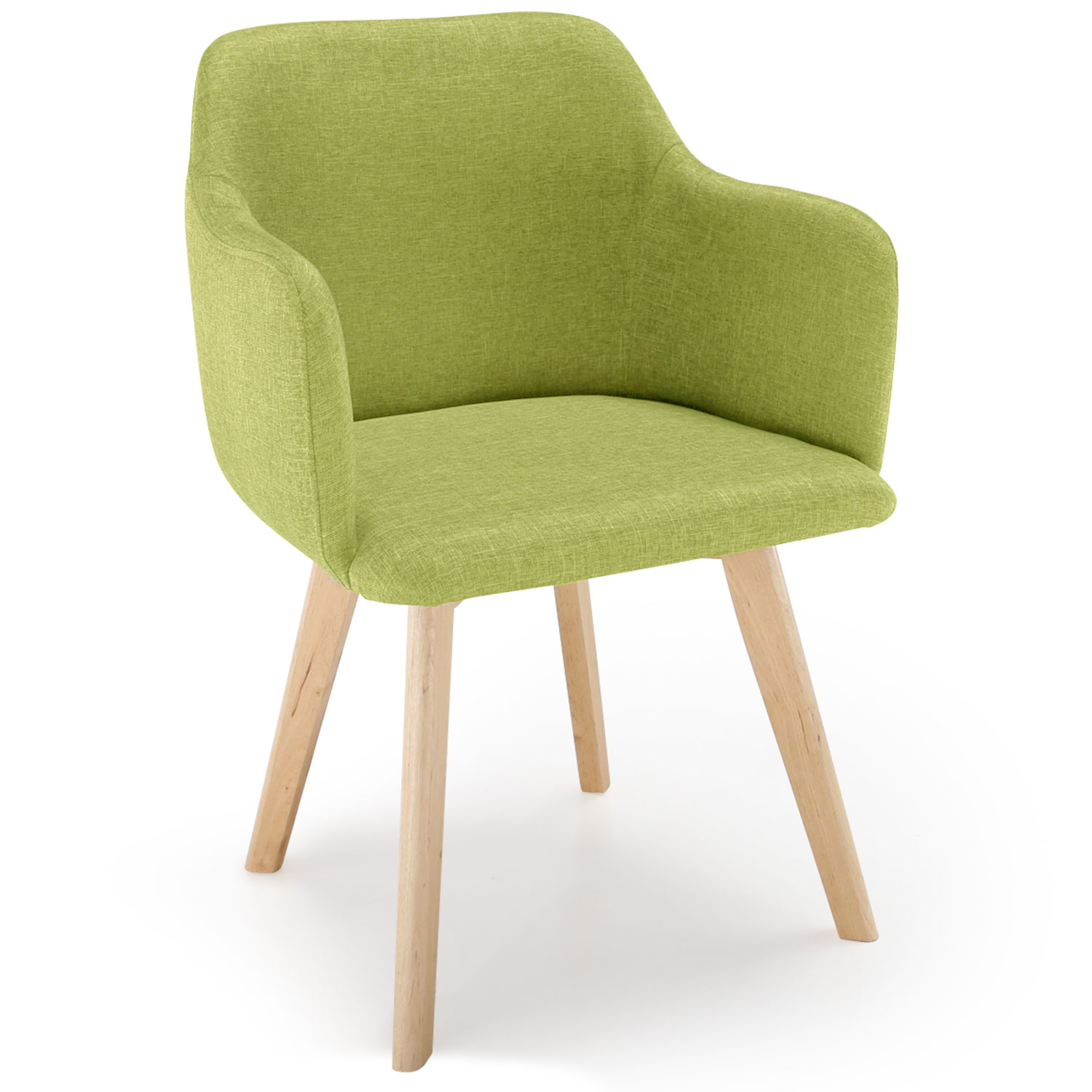 Candy Skandinavischer Stuhl mit Stoffbezug Grün