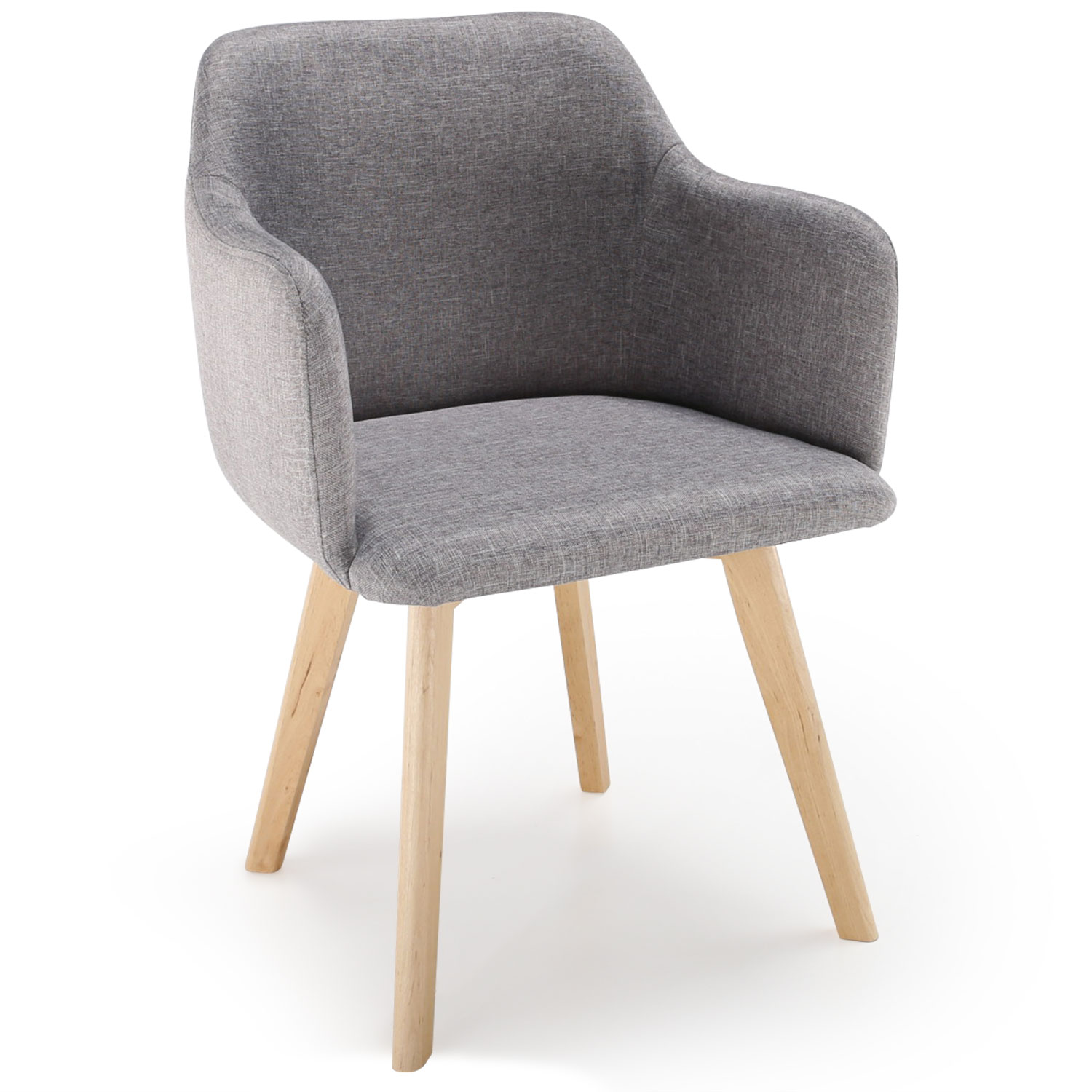 Candy Skandinavischer Stuhl mit Stoffbezug Grau
