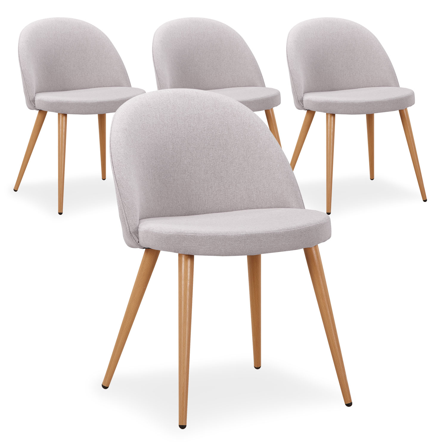 Maury Set mit 4 Stühlen, Stoffbezug Grau