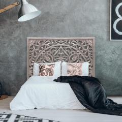 Menara Kopfteil Bett aus Holz 160cm Braun