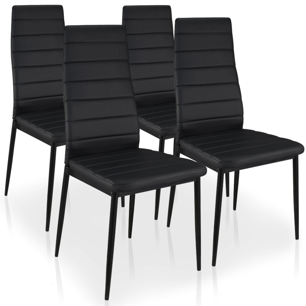 Stratus Set mit 4 Stühlen Schwarz