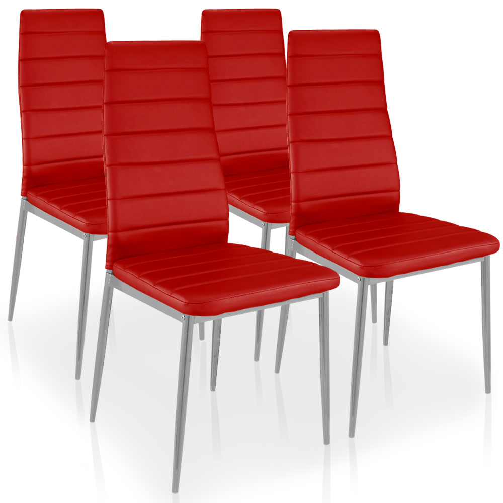 Stratus Set mit 4 Stühlen Rot