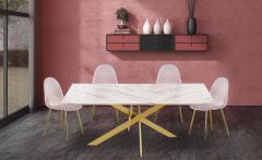 Naelle Esstisch aus Marmor mit goldenen Tischbeinen