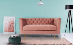 Sacha 2-Sitzer Sofa mit Samtbezug Rosa