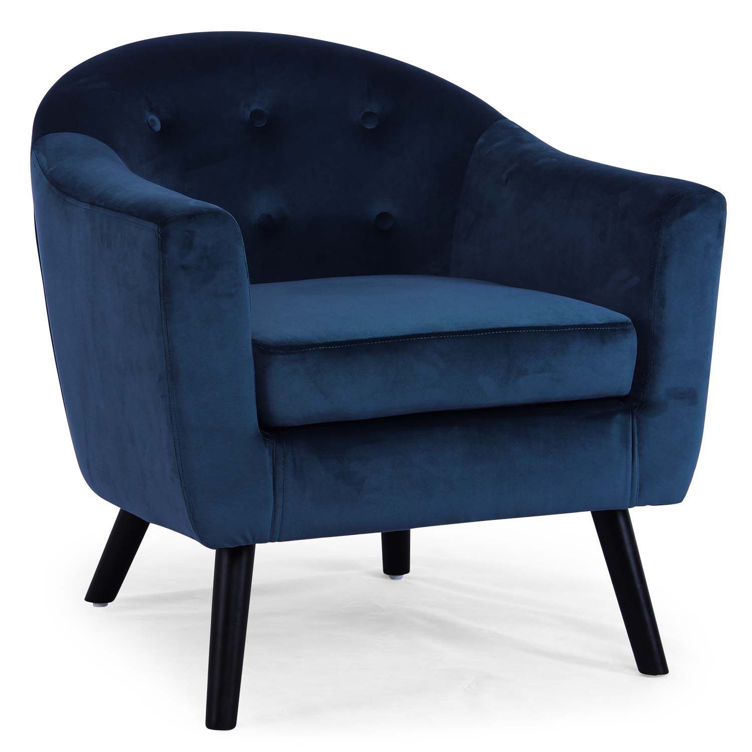 Savoy Skandinavischer Sessel mit Samtbezug Blau