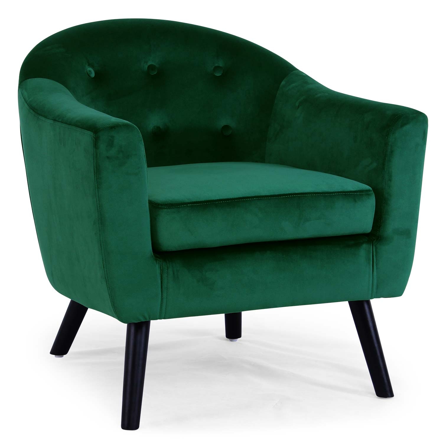 Savoy Skandinavischer Sessel mit Samtbezug Grün