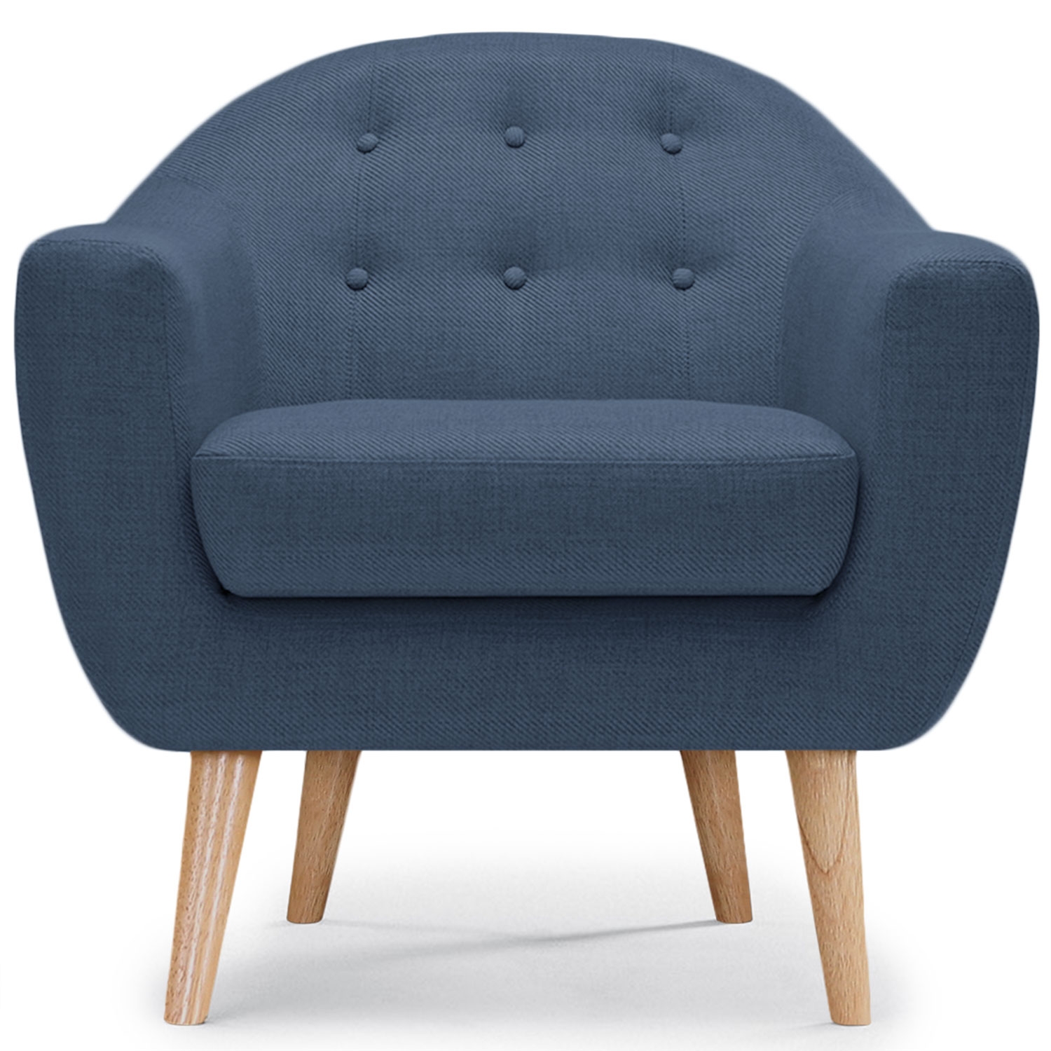 Savoy Skandinavischer Sessel mit Stoffbezug Blau