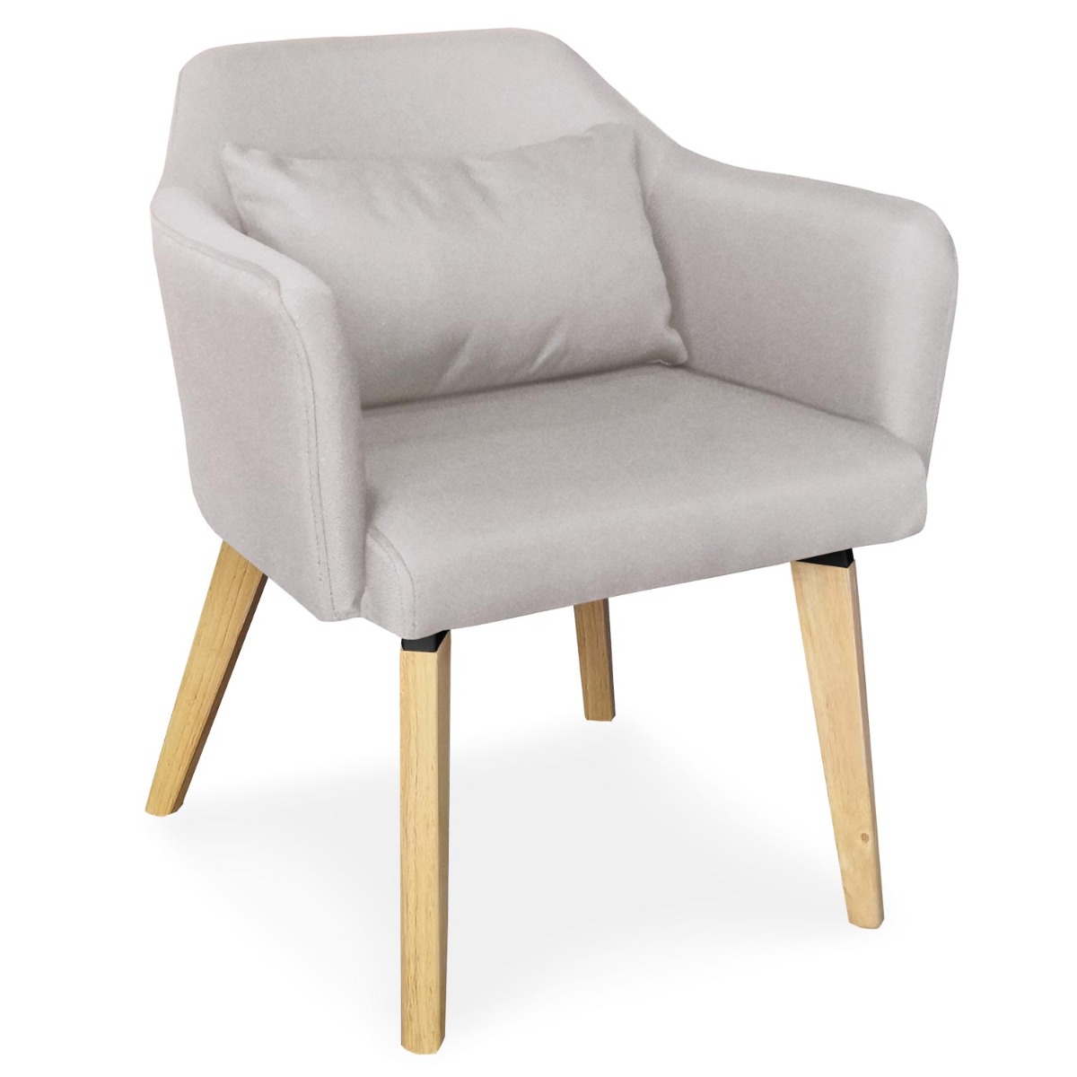 Dantes Skandinavischer Stuhl / Sessel mit Stoffbezug Beige