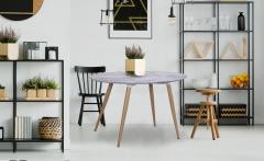 Sissi Ovaler Tisch im skandinavischen Stil Marmor Effekt