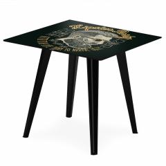 Blickfang Quadratischer, magnetischer Beistelltisch aus schwarzem Metall 40 cm mit 3 Tischsets Fun