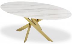 Greenwich Tisch weißer Marmor und goldene Beine