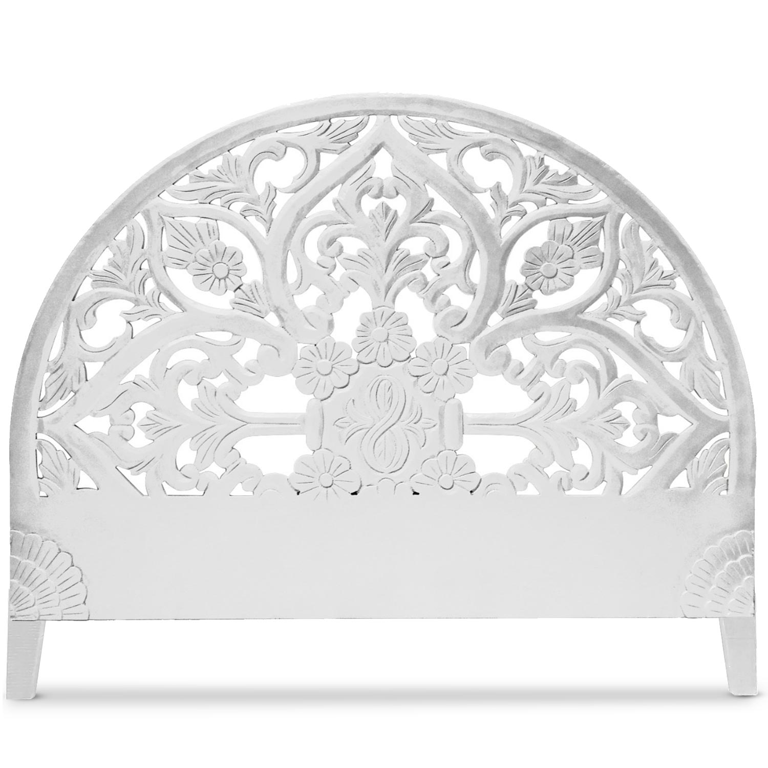 Tête de lit sculptée Demilune 180cm Bois Blanc