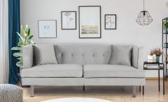 Vincennes 3-Sitzer Sofa mit Samtbezug Silber